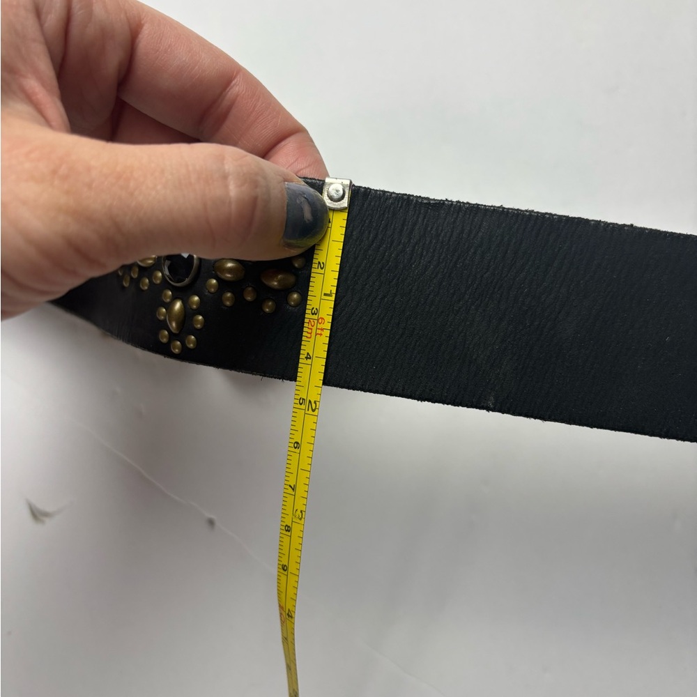 linea pelle leather studded belt sz M-L - Picture 6 of 6